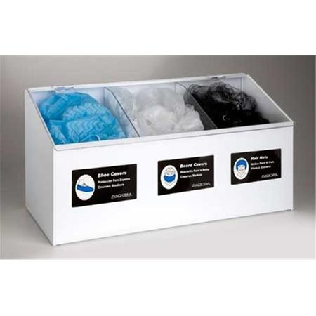 RACK’EM RACKS RackEm Racks 5123 3-Compartment Dispenser Hair Net-Beard Cover-Shoe Cover 5123